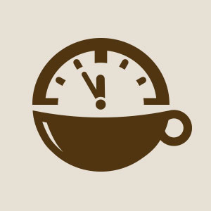 Coffee cup bean time logo vector