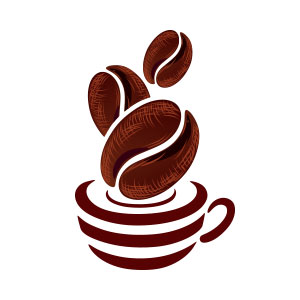 Coffee cup beans abstract logo vector