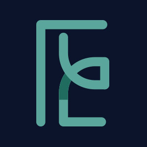 Letter E geometric line abstract shape logo vector