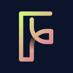 Letter F geometric line logo vector