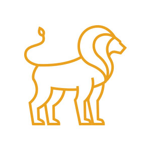 Lion geometric line logo vector