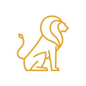 Lion geometric line logo vector