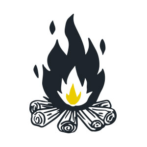 Retro fire camp logo vector