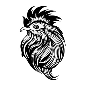 A distinctive chicken head vector logo, capturing the essence of poultry and farm life