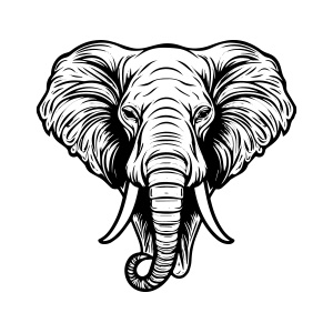 A captivating elephant head logo, showcasing strength and wisdom