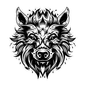 A distinct wild boar head logo, representing power and agility