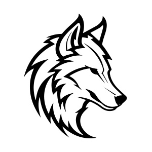 A commanding and powerful strong wolf head logo, representing resilience and leadership.