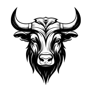A striking bull head logo in vector format
