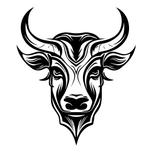 An impactful bull logo in vector format, symbolizing strength and resilience.