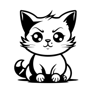 A delightful and charming cartoon cat logo, exuding cuteness and playfulness