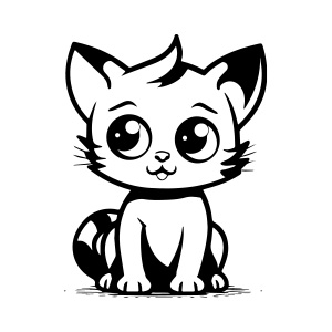 An irresistible and adorable cartoon cat logo, radiating cuteness and charm