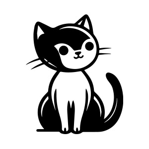 A sleek and minimalistic cat logo, epitomizing simplicity and elegance