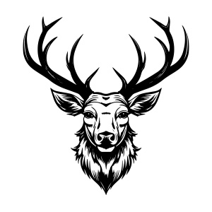 A magnificent elk with antlers logo, representing power and natural beauty