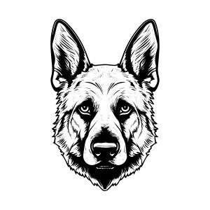 A captivating German Shepherd head logo, representing loyalty and intelligence.