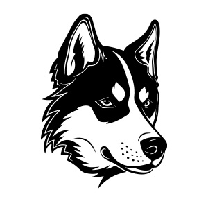A captivating husky head logo with a similar aesthetic, capturing the strength and grace of this majestic breed.