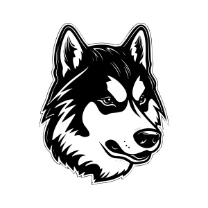 A striking husky head vector logo, representing the strength and beauty of this magnificent breed