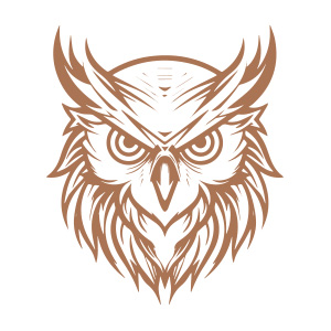 A captivating balanced owl vector logo, symbolizing harmony and stability.